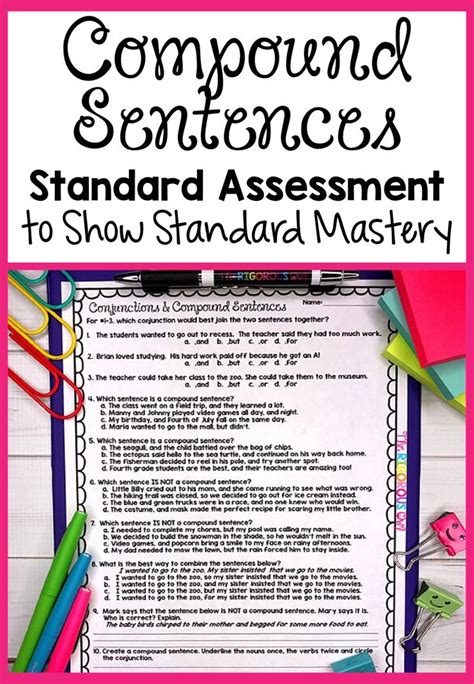 Compound Sentences And Conjunctions Lesson Practice And Assessment