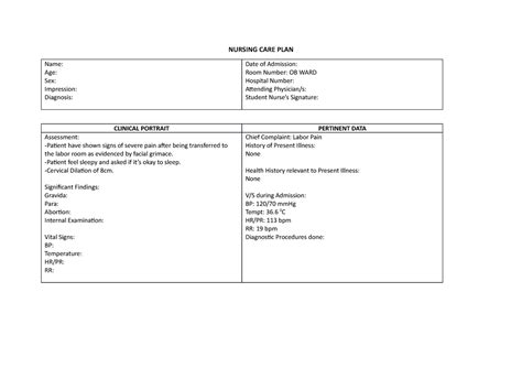 Ncp Acute Pain Anxiety Deficient Knowledge Nursing Care Plan