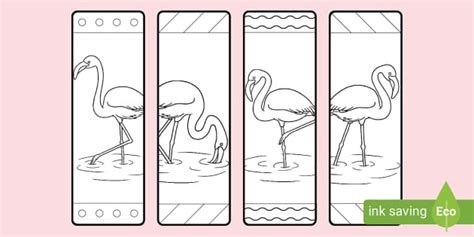 Flamingo Colouring Bookmarks Lehrer Gemacht Twinkl