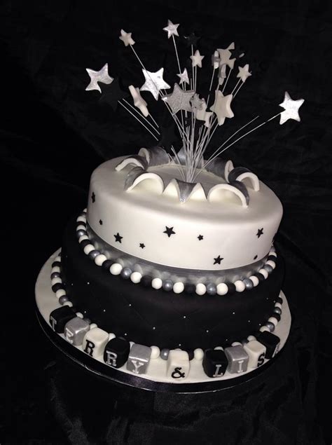 Monochrome Two Tier Decorated Cake By Caron Eveleigh CakesDecor