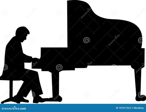 Grand Piano Player Silhouette Stock Vector Illustration Of Piano