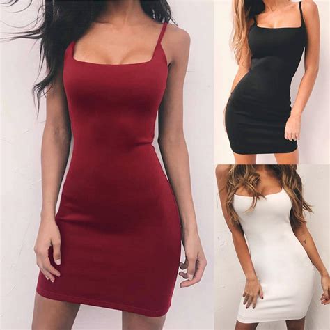 Bb Sleeveless Halter Dress Womens Summer Strappy Bodycon Mini Dress