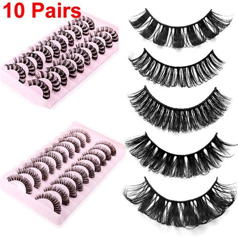 Pairs Russian Style Strip Lashes D Curl Mink False Eyelashes Full