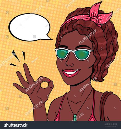 Pop Art African American Woman Smiling Stock Vector Royalty Free