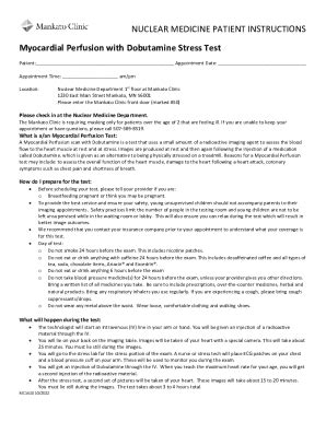 Fillable Online Patient Instructions For Nuclear Stress Test Fax Email