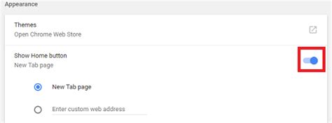How To Show Google Chrome Home Button