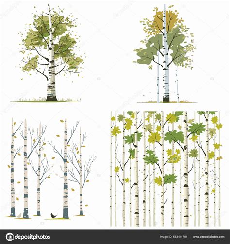Birch Tree Vector Illustration Stock Vector By ©ridoyhossain01752808024