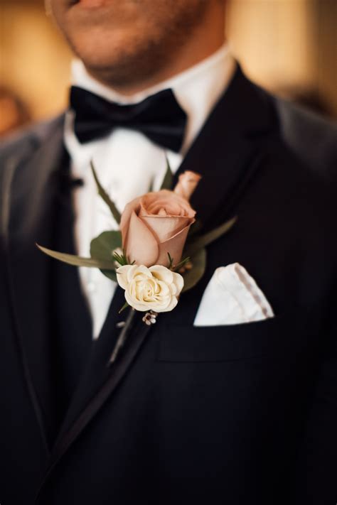 Dusty Rose Boutonniere Nashville Wedding Rose Boutonniere Groom