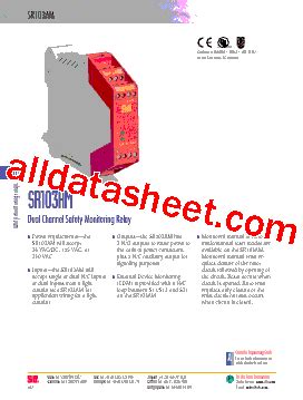 SR103AM Datasheet PDF Omron Electronics LLC