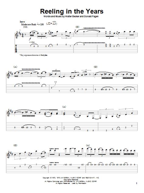 Reeling In The Years By Steely Dan Guitar Tab Play Along Guitar