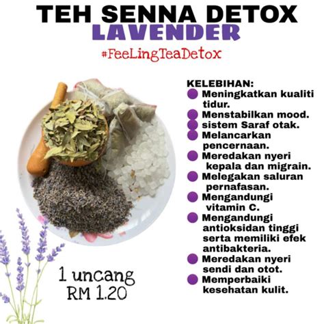 Teh Senna Detox Cuci Toksin Original Daun Senna Bunga Lavender