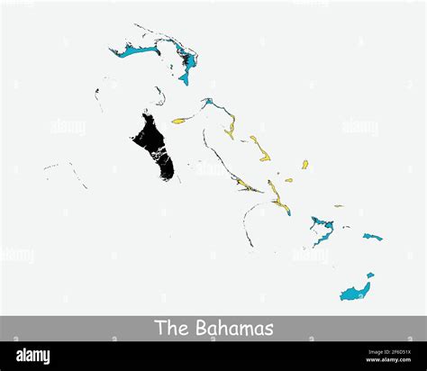 The Bahamas Map Flag Map Of The Bahamas With The National Flag