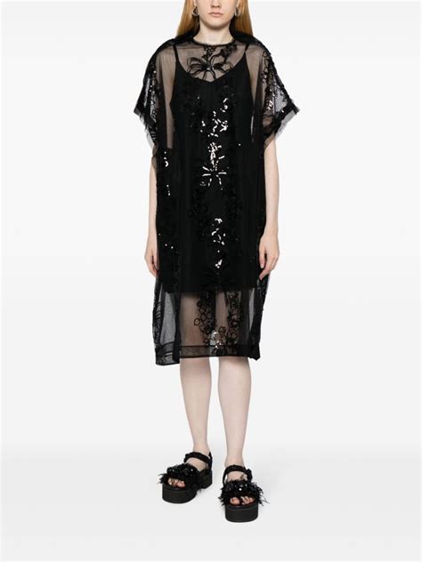 Simone Rocha Sequin Embellished T Shirt Dress Reversible