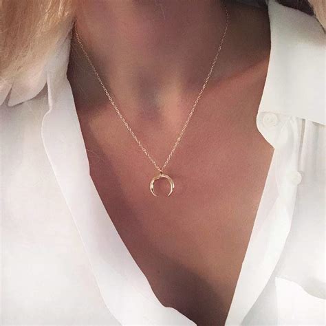 Collier Tendance Corne Lune Or Bijoux By Julie