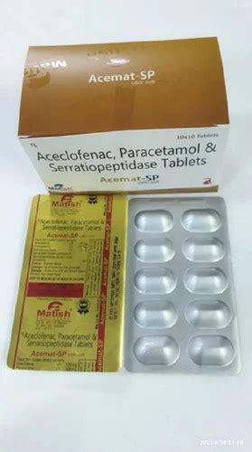 Acemat Sp Aceclofenac Paracetamol And Serratiopeptidase Tablet X