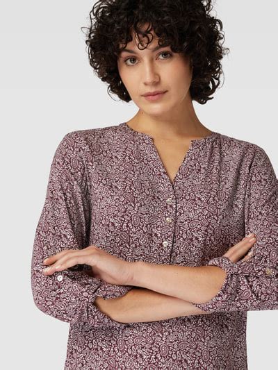 Montego Bluse Mit Allover Muster Bordeaux Online Kaufen