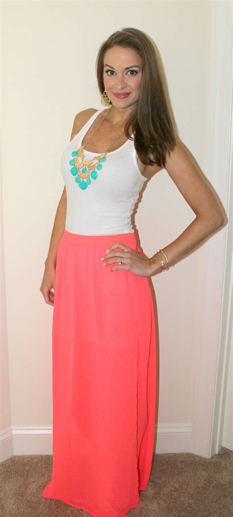 Neon Maxi Skirt W Tank Top Bentleyblonde Comfortable Summer Outfits