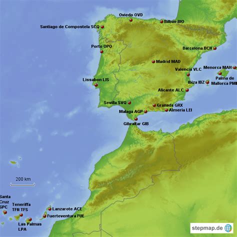 Iberische Halbinsel Von Laura Landkarte F R Spanien