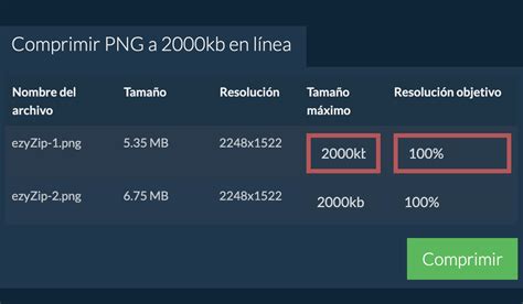 Comprimir PNG a 2000kb en línea Rápido ezyZip