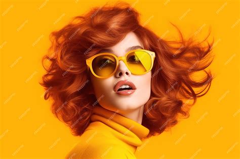 Premium Photo A Woman With Red Hair Wearing Sunglasses