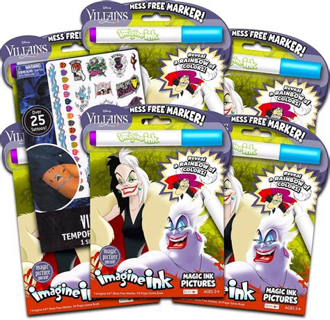 Amazon Disney Villains Imagine Ink Coloring Book Set Pack No