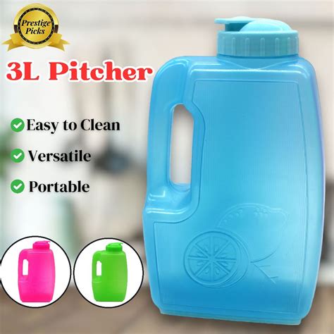 Plastic Pitcher Water Jug 3 Liters Fridge Bottle Water Container