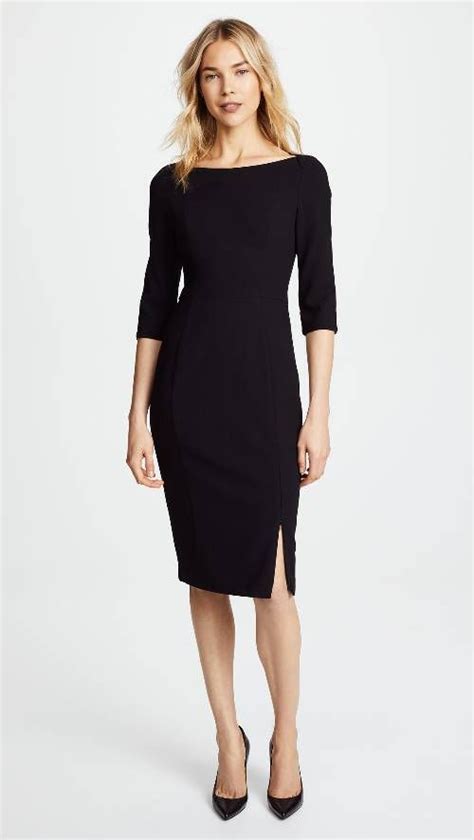 The 15 Chicest Sheath Dresses To Wear For Work This Summer Black Dress Outfits Sheath Dresses