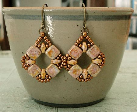 Linda S Crafty Inspirations Janet Earrings Smoky Topaz Gold Luster