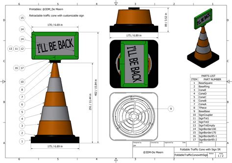 Foldable Traffic Cone With Sign Used For Van Life By Dm Demeern