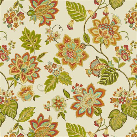 Waverly Inspirations 100 Cotton Duck 45 Width Floral Papaya Color Sewing Fabric By The Yard