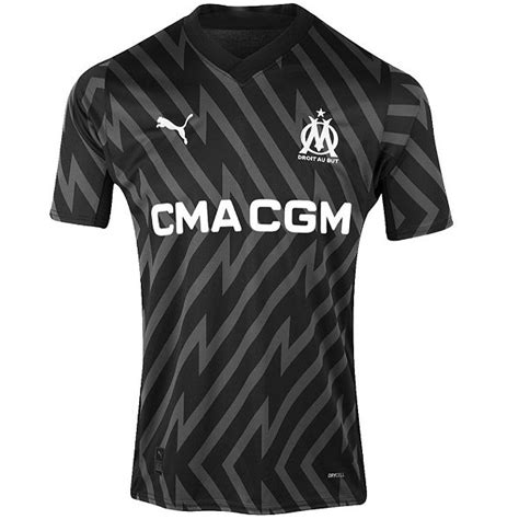 Nova Camisa Olympique De Marseille Goleiro Preta Torcedor Masculina