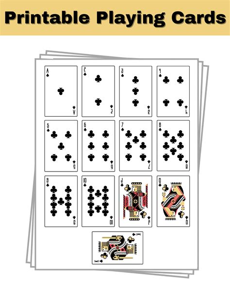 Printable Playing Cards Pdf Sheets In Sizes Made By Teachers