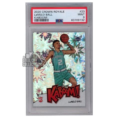 LaMelo Ball 2020 21 Panini Crown Royale Kaboom Rookie Card 23 PSA 9