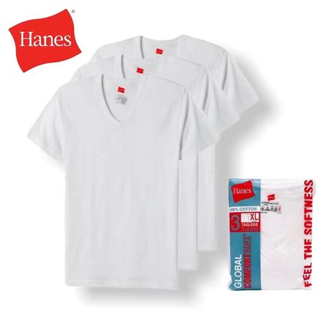 Hanes White T Shirt Pcs Original V Neck Lazada Ph