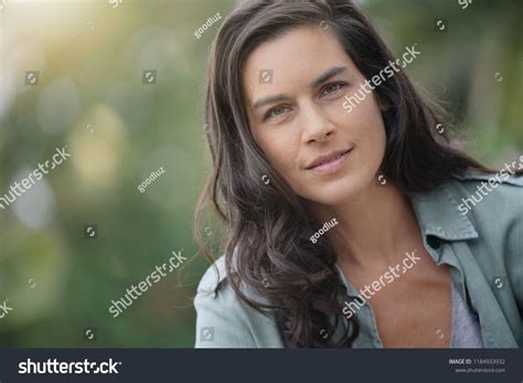 Portrait Attractive Brunette Woman Outdoor Scene Stock Photo Shutterstock