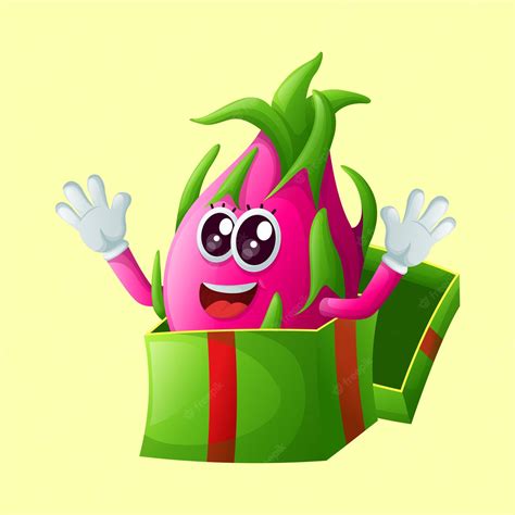 Premium Vector Cute Dragon Fruit Character Receiving Ts