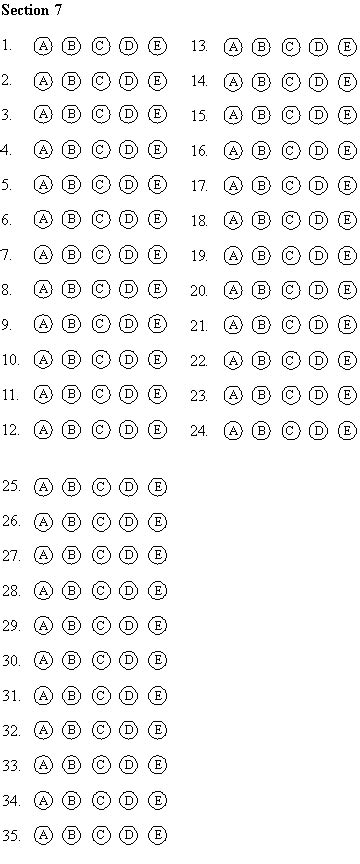 Pinkmonkey Sat Study Guide Section Sample Answer Sheets