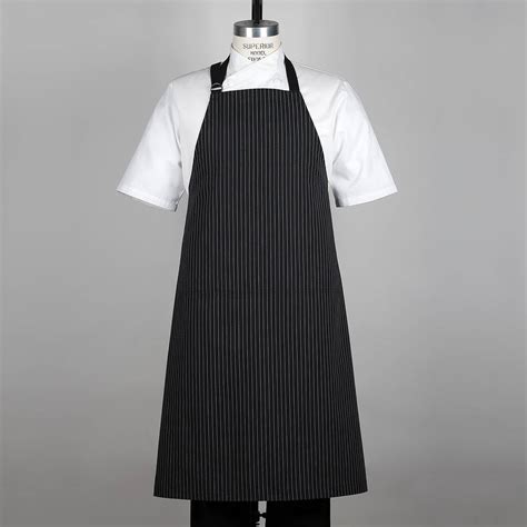 Pinstripe Euro Bib Apron With Cotton Webbing Ties Cayson Aprons