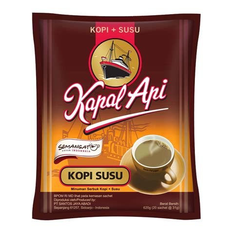 Kapal Api Kopi Susu Bag Isi 20 Sachet Berat 31 Gram Shopee Indonesia