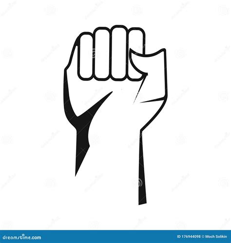 Raised Fist Symbol Of Victory Strength Power And Solidarity Flat