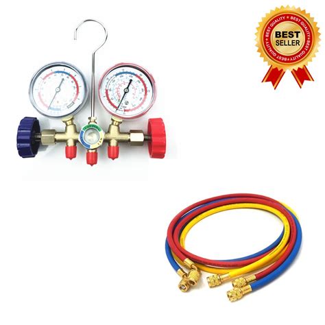 Double Gas Meter Manifold Gauge Aircond Fridge Car Aircond