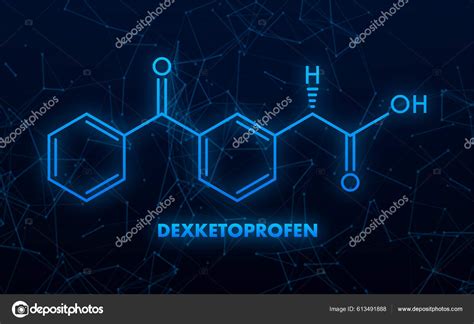 Dexketoprofen Concept Chemical Formula Icon Label Text Font Vector