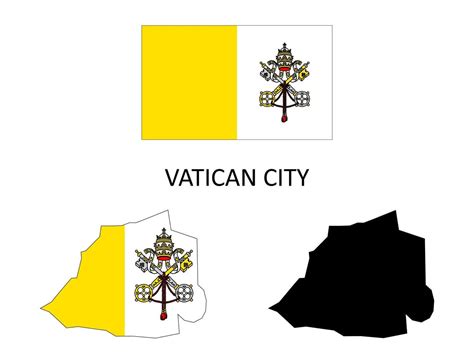 Vatican City Flag And Map Illustration Vector Vector Art At