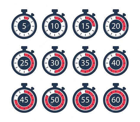 Premium Vector Set Of Simple Timers Stopwatch Icons Set Digital Timer