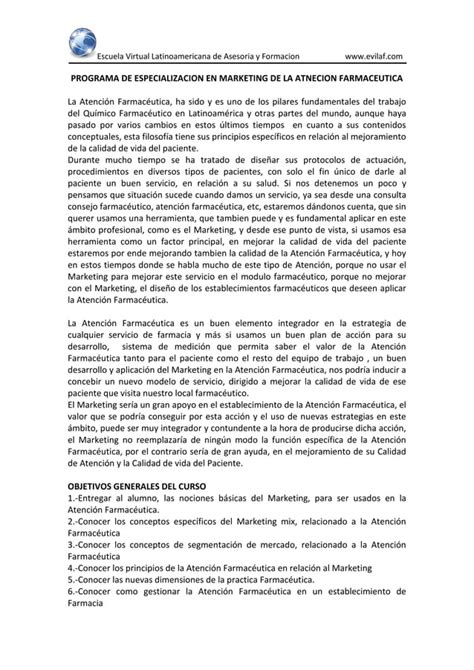 Marketing De La Atencion Farmaceutica A Distancia Pdf