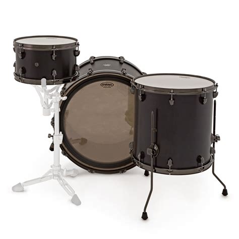 Sjc Drums Custom 24 3pc Shell Pack Black Satin W Black Nickel Hw Nearly New Gear4music