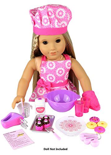 Click N' Play Doll Baking Set with Apron and Baking Utensil Accessories ...