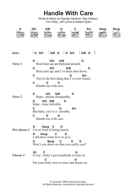 Handle With Care by The Traveling Wilburys - Guitar Chords/Lyrics - Guitar Instructor