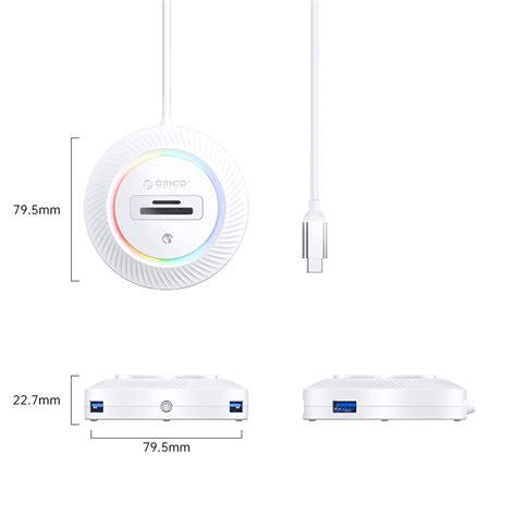 ORICO RGB Desktop Type 4 Port USB Hub With SD TF Port