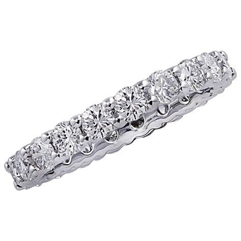 216 Carat Natural Round Diamonds Eternity Ring Sharing Prong For Sale